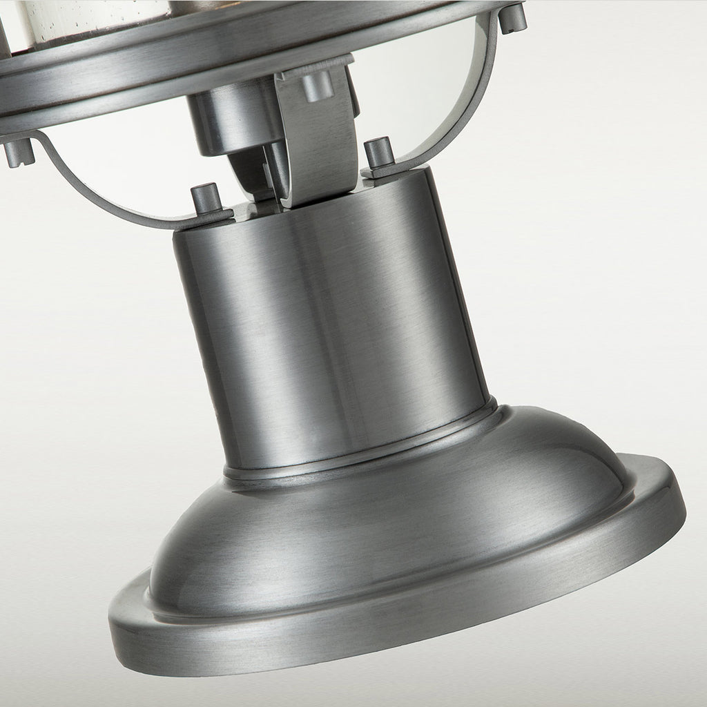 Quintiesse Booker Outdoor Medium Pedestal Lantern in Industrial Aluminium
