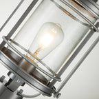 Quintiesse Booker Outdoor Medium Pedestal Lantern in Industrial Aluminium