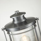 Quintiesse Booker Outdoor Medium Pedestal Lantern in Industrial Aluminium