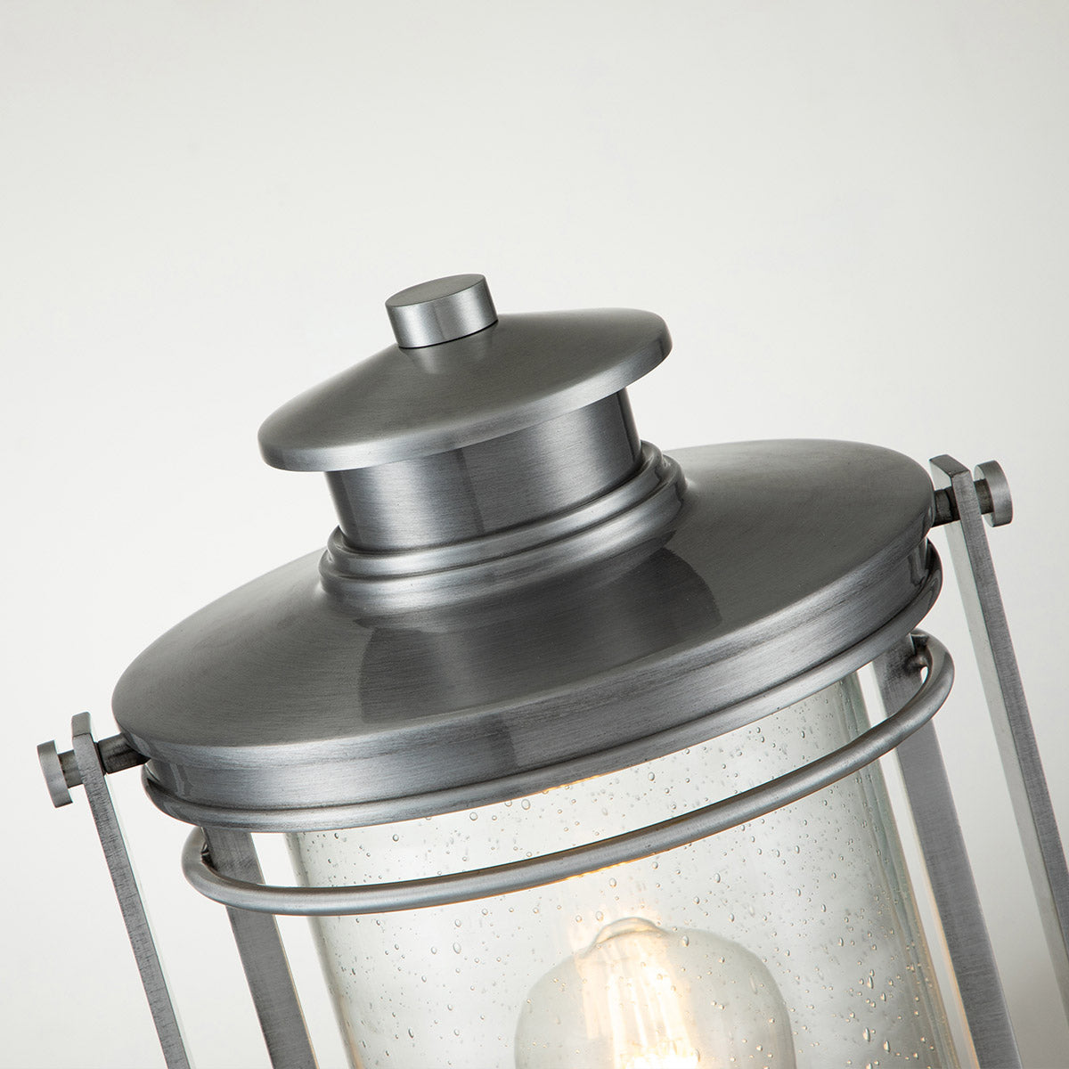 Quintiesse Booker Outdoor Medium Pedestal Lantern in Industrial Aluminium