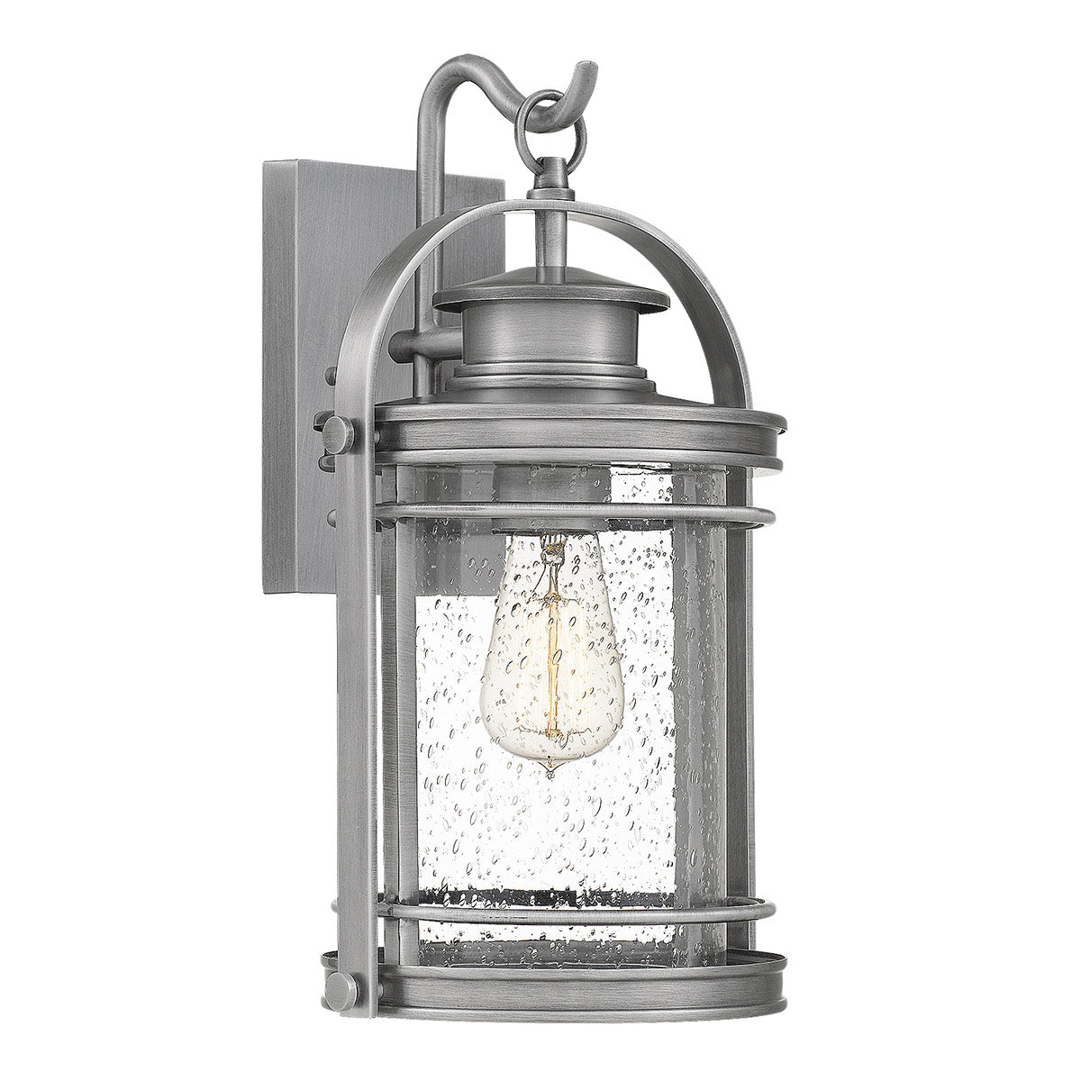 Quintiesse Booker Outdoor Medium Wall Lantern in Industrial Aluminium