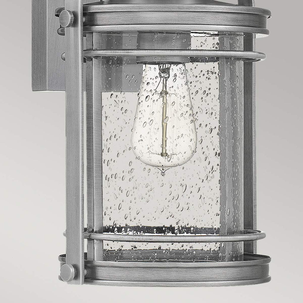 Quintiesse Booker Outdoor Medium Wall Lantern in Industrial Aluminium