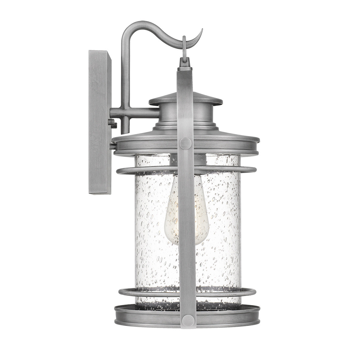 Quintiesse Booker Outdoor Medium Wall Lantern in Industrial Aluminium