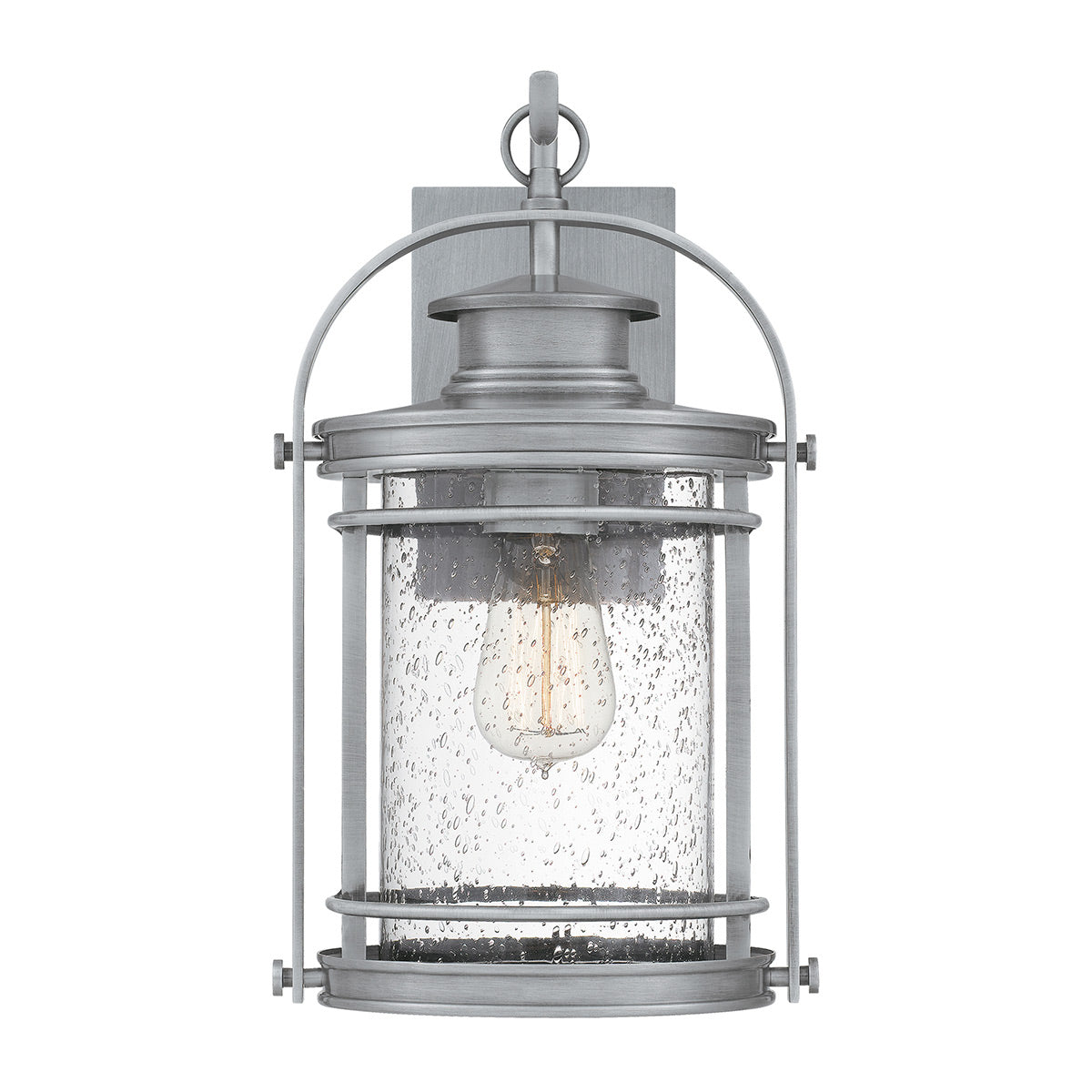 Quintiesse Booker Outdoor Medium Wall Lantern in Industrial Aluminium