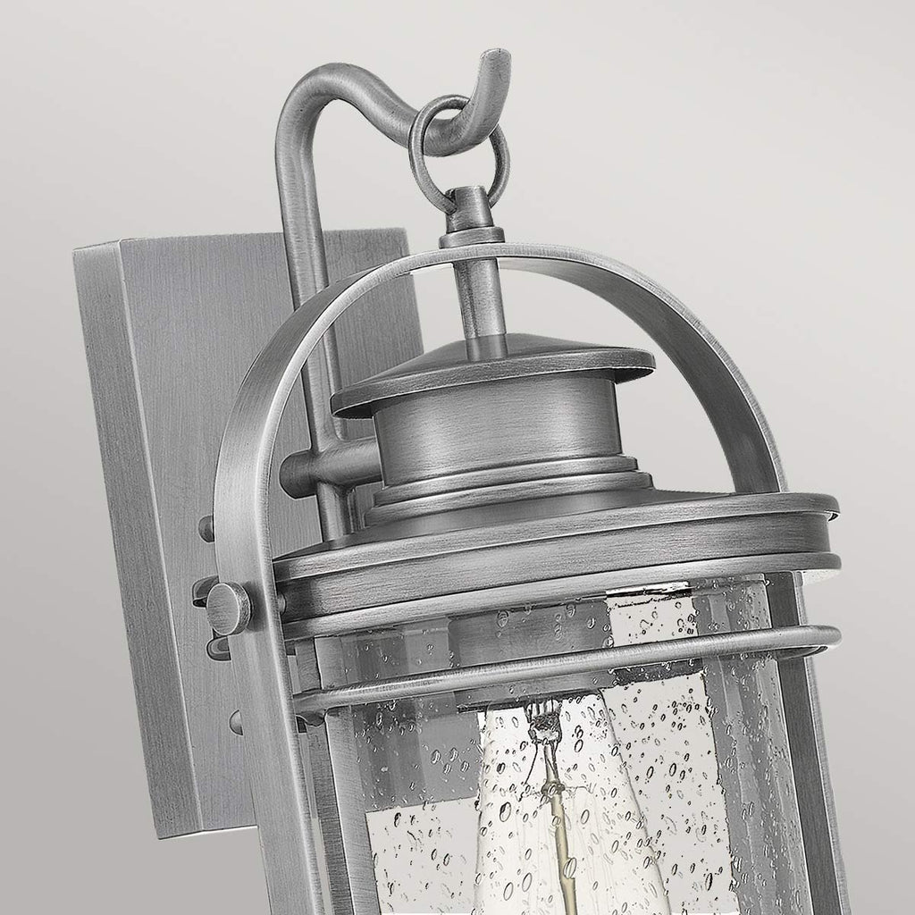 Quintiesse Booker Outdoor Medium Wall Lantern in Industrial Aluminium