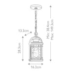 Quintiesse Booker Outdoor Small Chain Lantern in Industrial Aluminium
