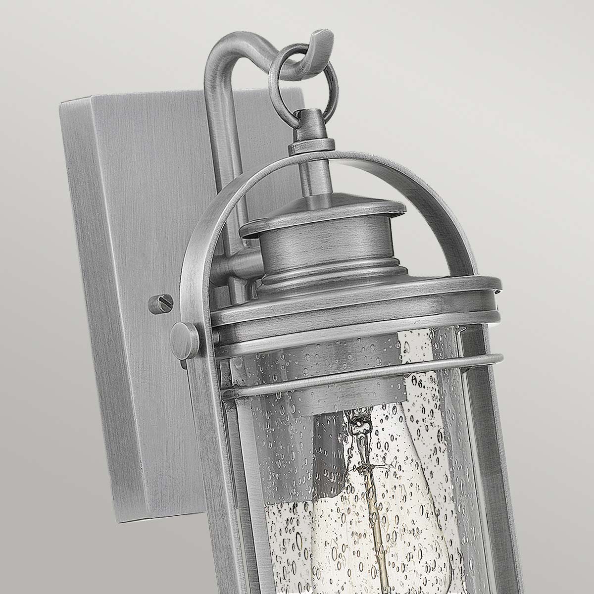 Quintiesse Booker Outdoor Small Wall Lantern in Industrial Aluminium