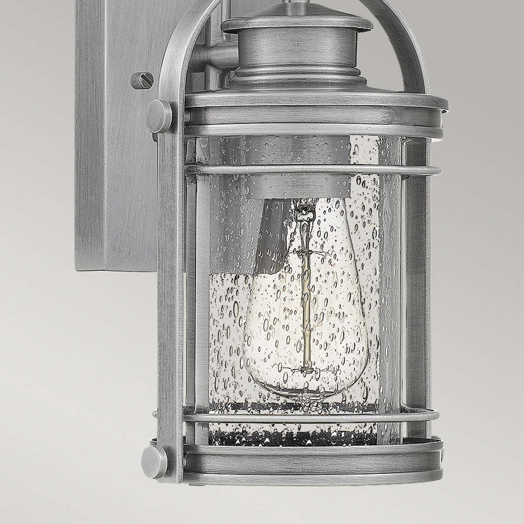 Quintiesse Booker Outdoor Small Wall Lantern in Industrial Aluminium