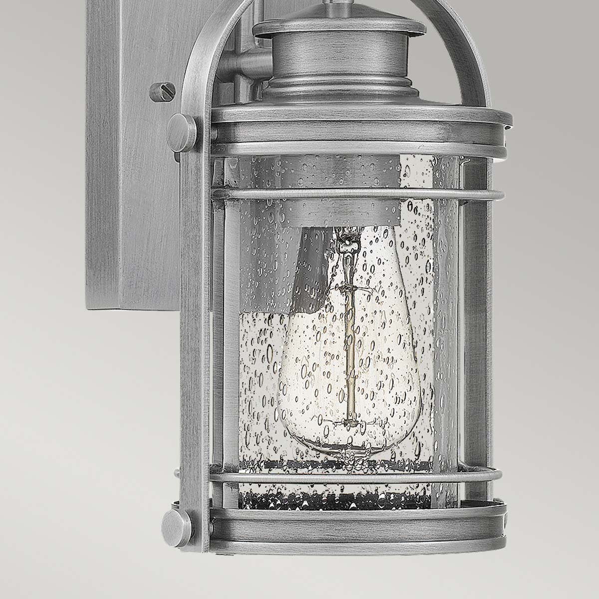 Quintiesse Booker Outdoor Small Wall Lantern in Industrial Aluminium