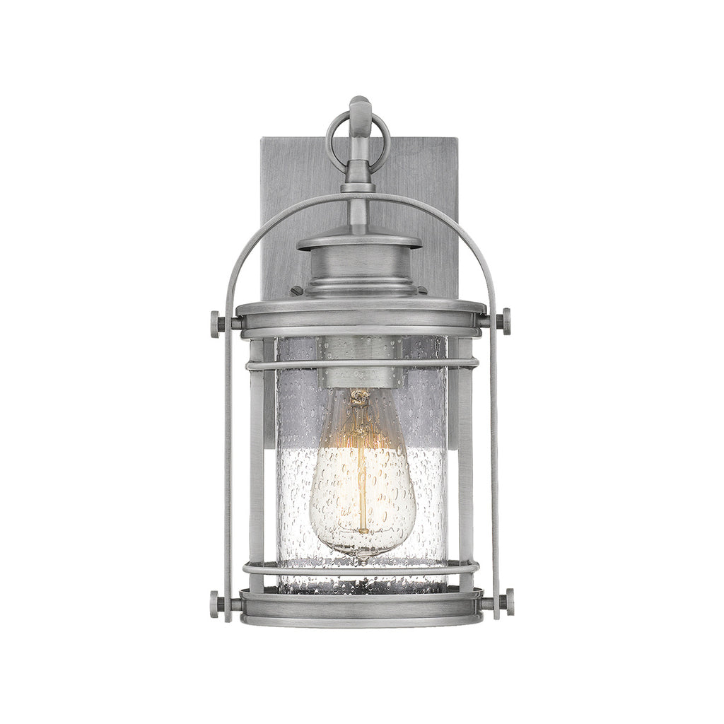 Quintiesse Booker Outdoor Small Wall Lantern in Industrial Aluminium