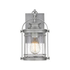 Quintiesse Booker Outdoor Small Wall Lantern in Industrial Aluminium