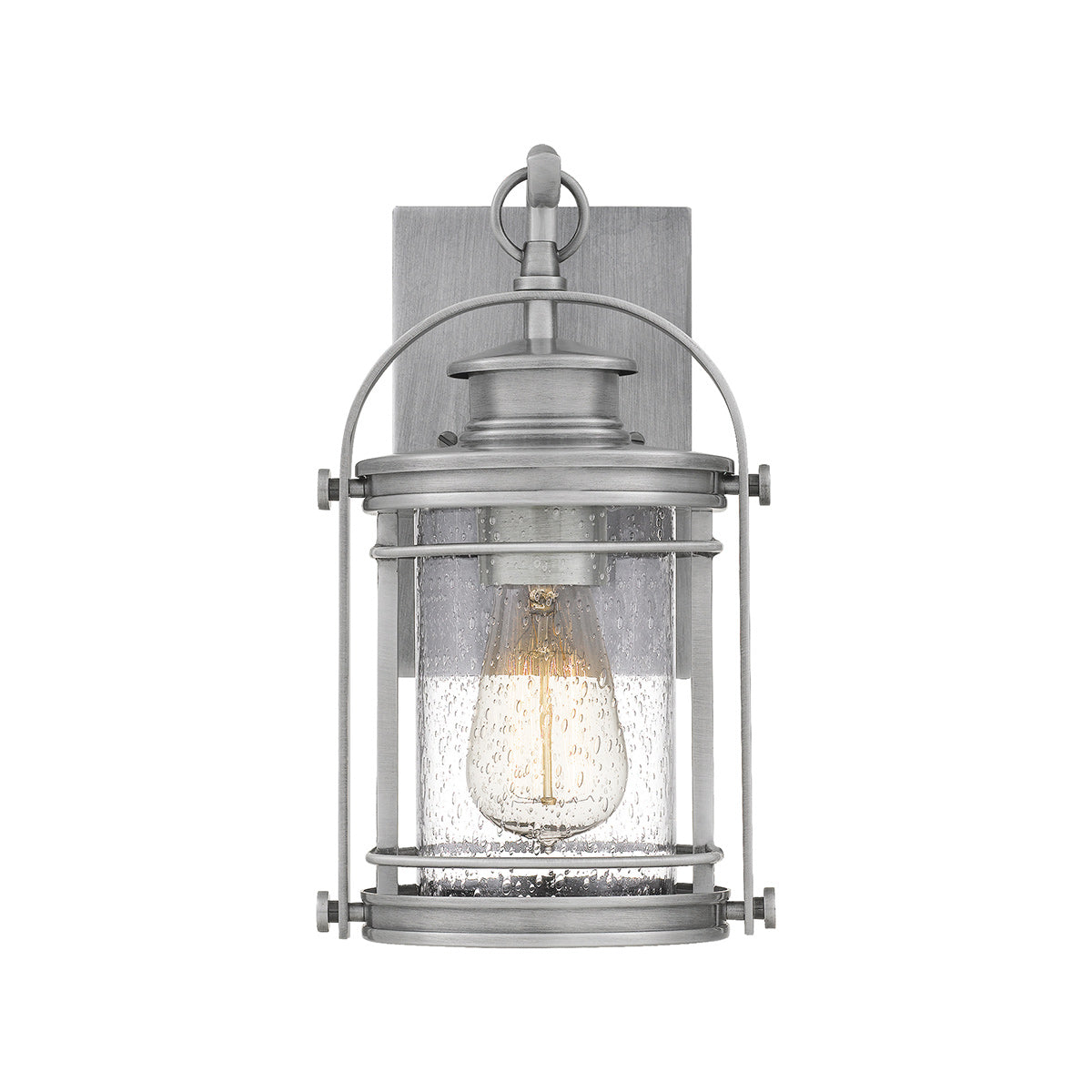Quintiesse Booker Outdoor Small Wall Lantern in Industrial Aluminium