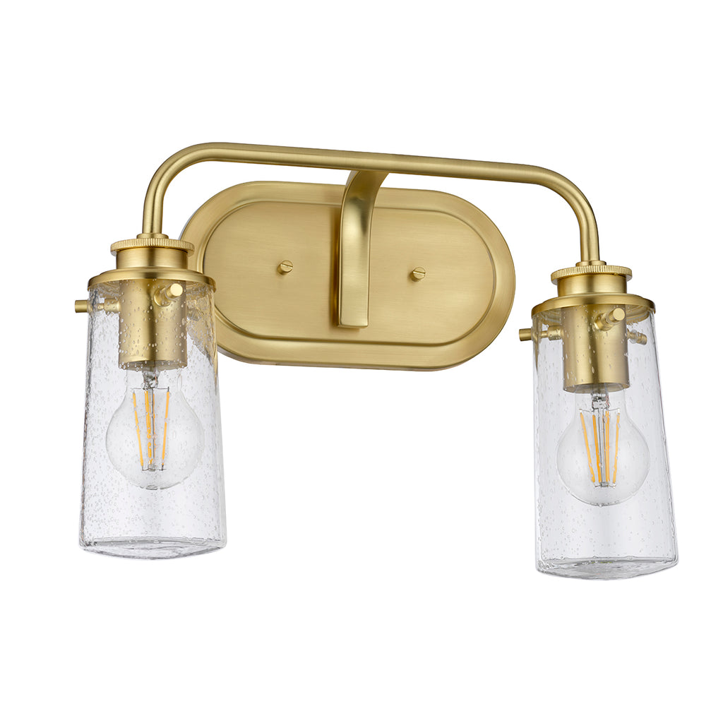 Quintiesse Braelyn 2 Light Wall Light Brushed Brass