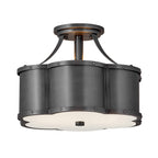 Quintiesse Chance 2 Light Semi-Flush in Blackened Brass
