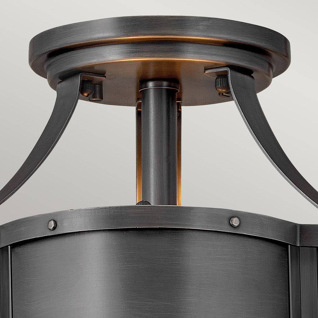 Quintiesse Chance 2 Light Semi-Flush in Blackened Brass