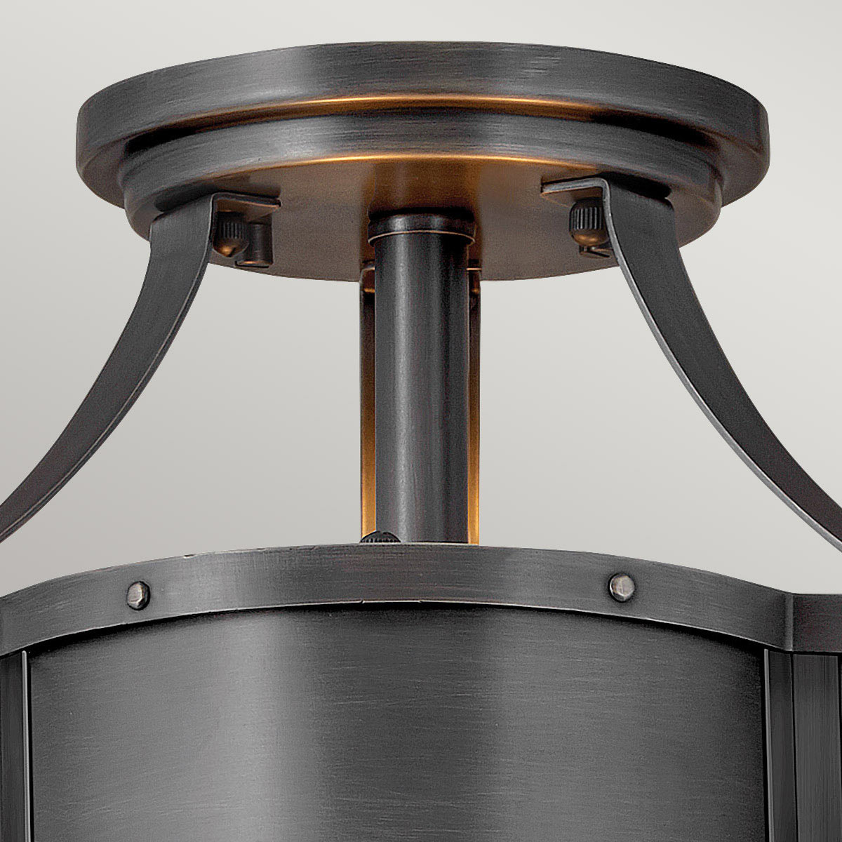 Quintiesse Chance 2 Light Semi-Flush in Blackened Brass