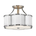 Quintiesse Chance 2 Light Semi-Flush in Polished Nickel with Polished White