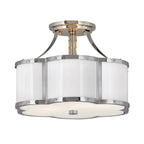 Quintiesse Chance 2 Light Semi-Flush in Polished Nickel with Polished White