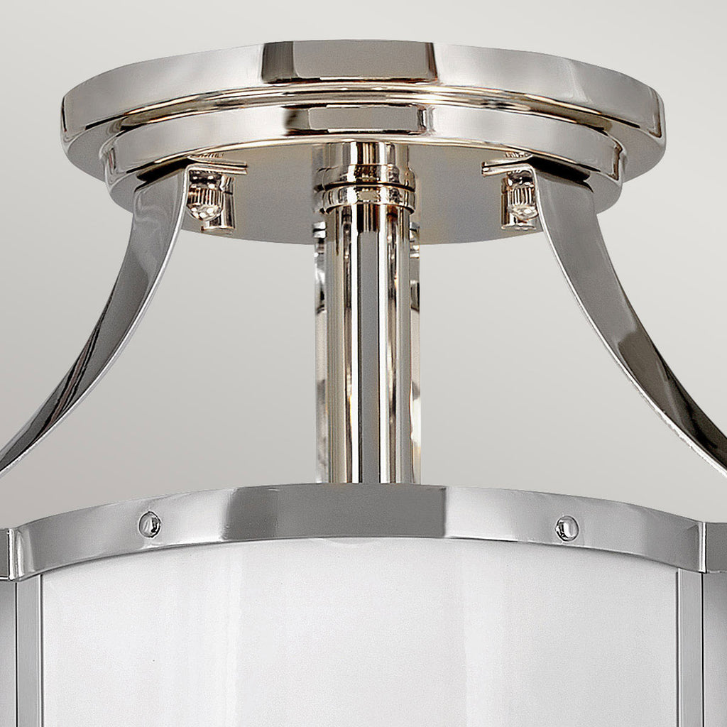 Quintiesse Chance 2 Light Semi-Flush in Polished Nickel with Polished White