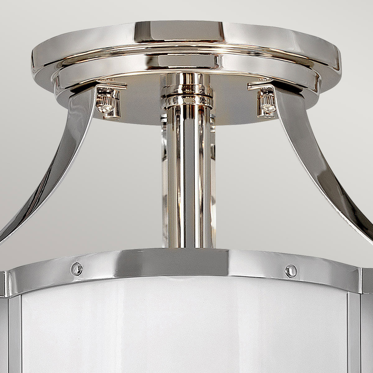 Quintiesse Chance 2 Light Semi-Flush in Polished Nickel with Polished White