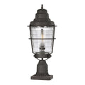 Quintiesse Chance Harbor 1 Light Pedestal Lantern Weathered Zinc