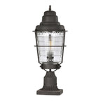 Quintiesse Chance Harbor 1 Light Pedestal Lantern Weathered Zinc