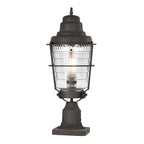 Quintiesse Chance Harbor 1 Light Pedestal Lantern Weathered Zinc