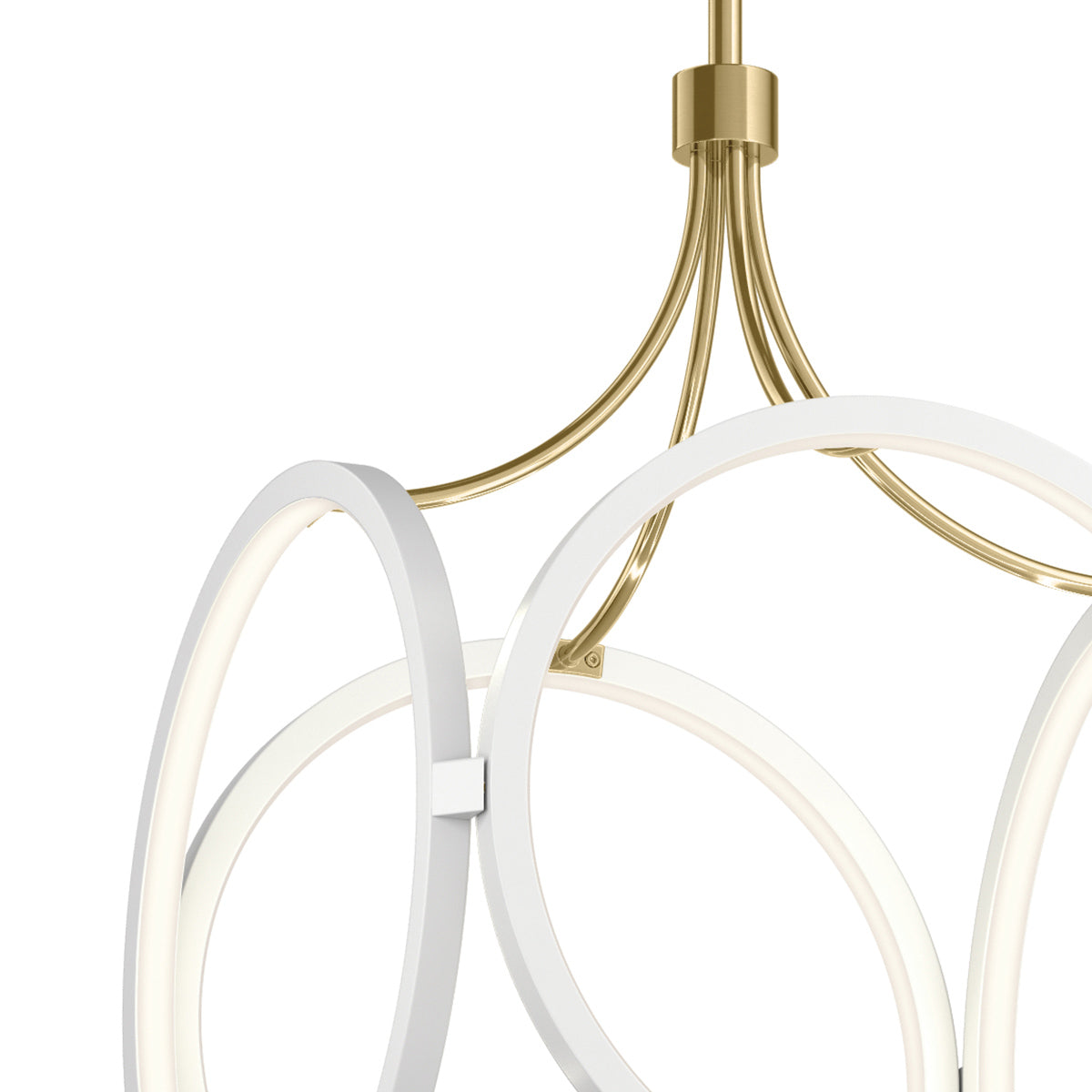 Quintiesse Ciri LED Pendant  in White with Champagne Gold 
