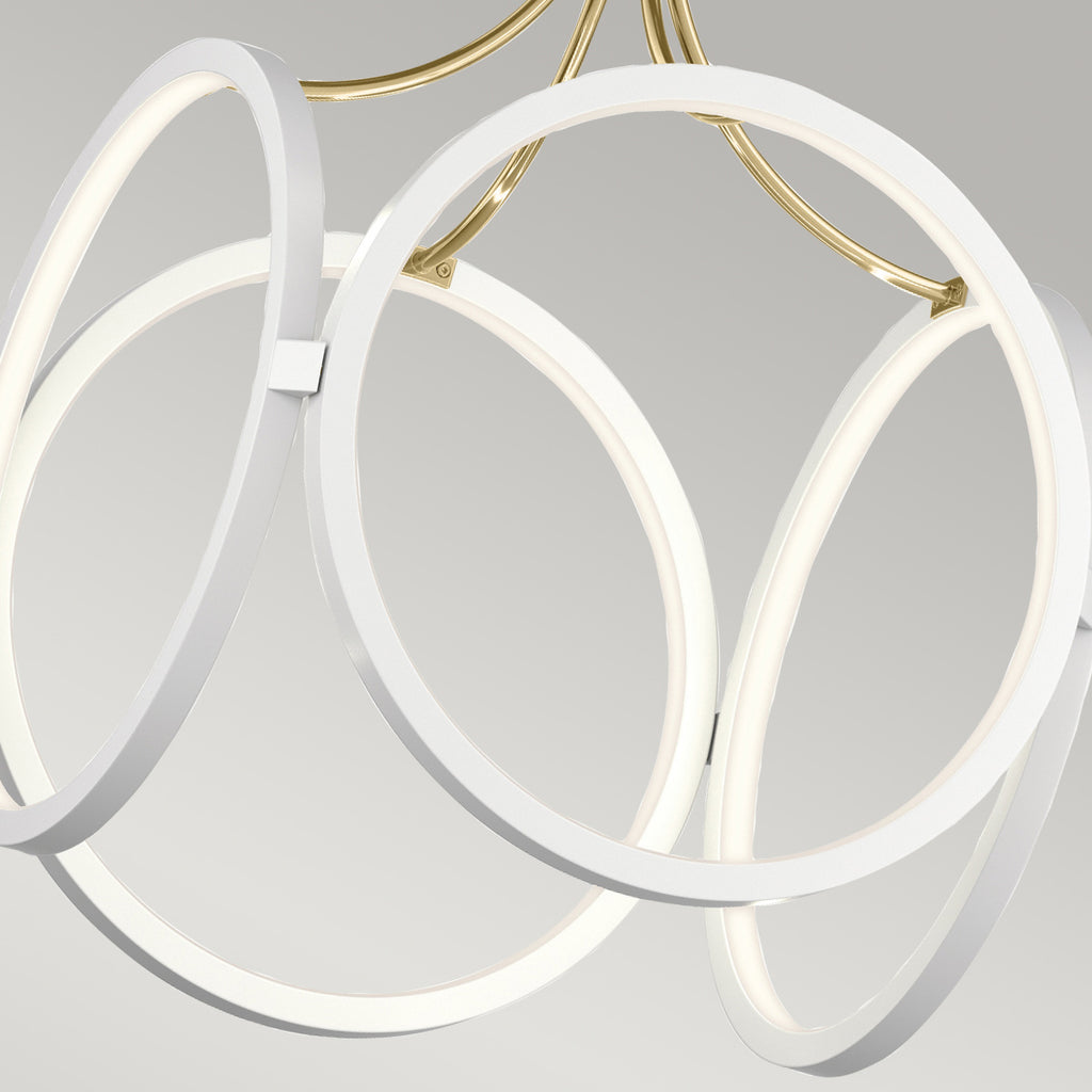 Quintiesse Ciri LED Pendant  in White with Champagne Gold 