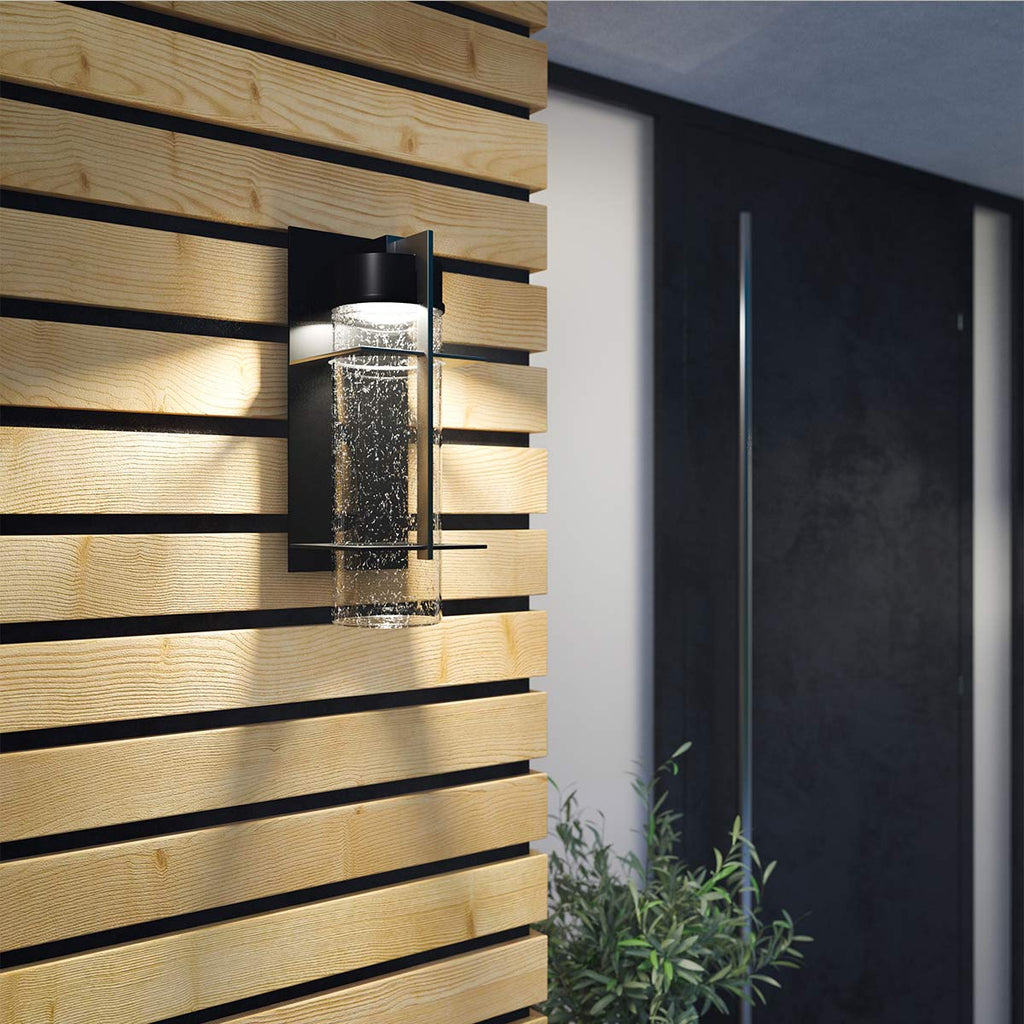 Quintiesse Eames Outdoor Large LED Wall Lantern in Earth Black