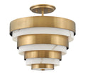 Quintiesse Echelon 3 Light Semi-Flush in Heritage Brass