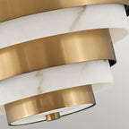 Quintiesse Echelon 3 Light Semi-Flush in Heritage Brass
