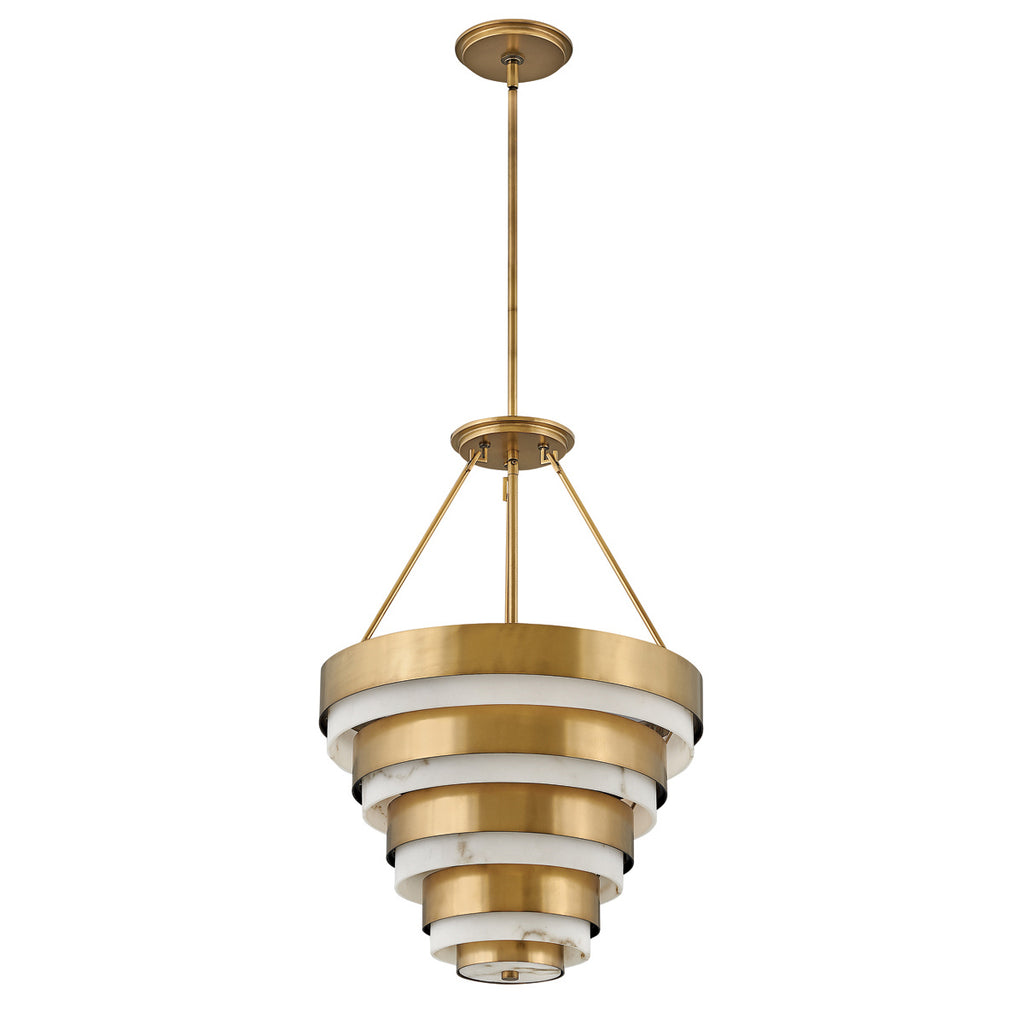 Quintiesse Echelon 4 Light Pendant in Heritage Brass