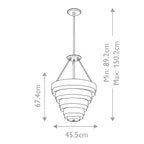 Quintiesse Echelon 4 Light Pendant in Heritage Brass