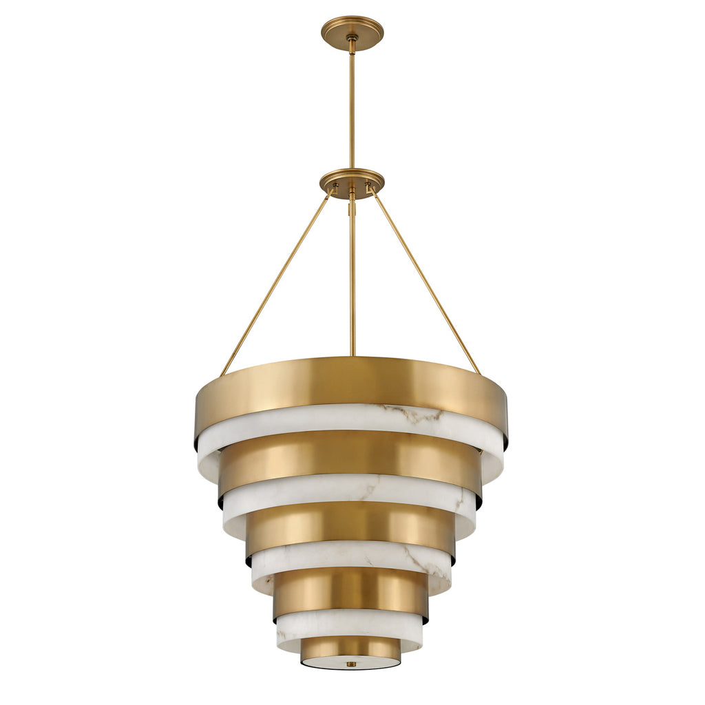 Quintiesse Echelon 8 Light Pendant  in Heritage Brass