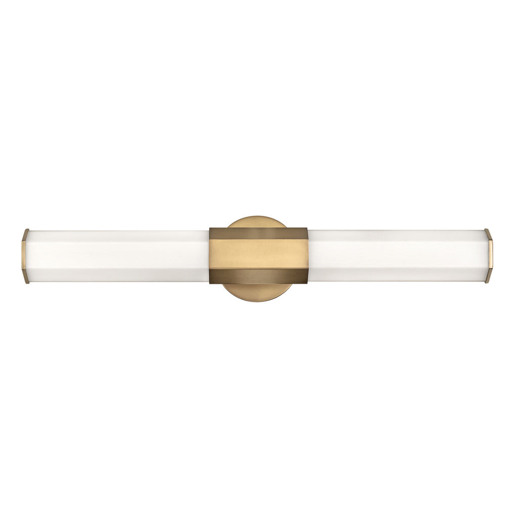 Quintiesse Facet Bathroom Dual LED Wall Light in Heritage Brass
