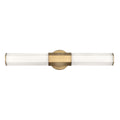 Quintiesse Facet Bathroom Dual LED Wall Light in Heritage Brass