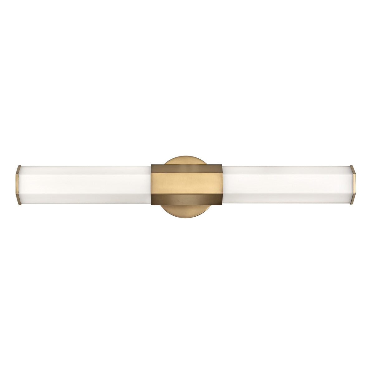 Quintiesse Facet Bathroom Dual LED Wall Light in Heritage Brass
