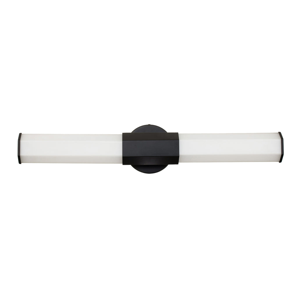 Quintiesse Facet Bathroom Dual LED Wall Light in Matte Black