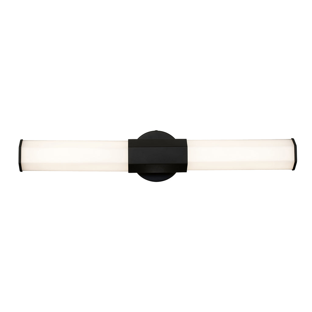 Quintiesse Facet Bathroom Dual LED Wall Light in Matte Black