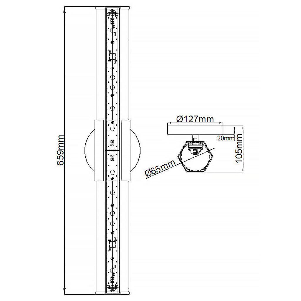 Quintiesse Facet Bathroom Dual LED Wall Light in Polished Chrome