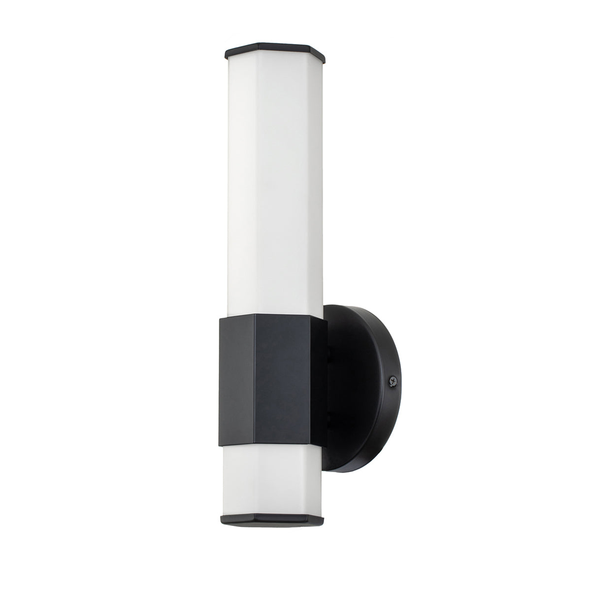 Quintiesse Facet Bathroom Single LED Wall Light in Matte Black