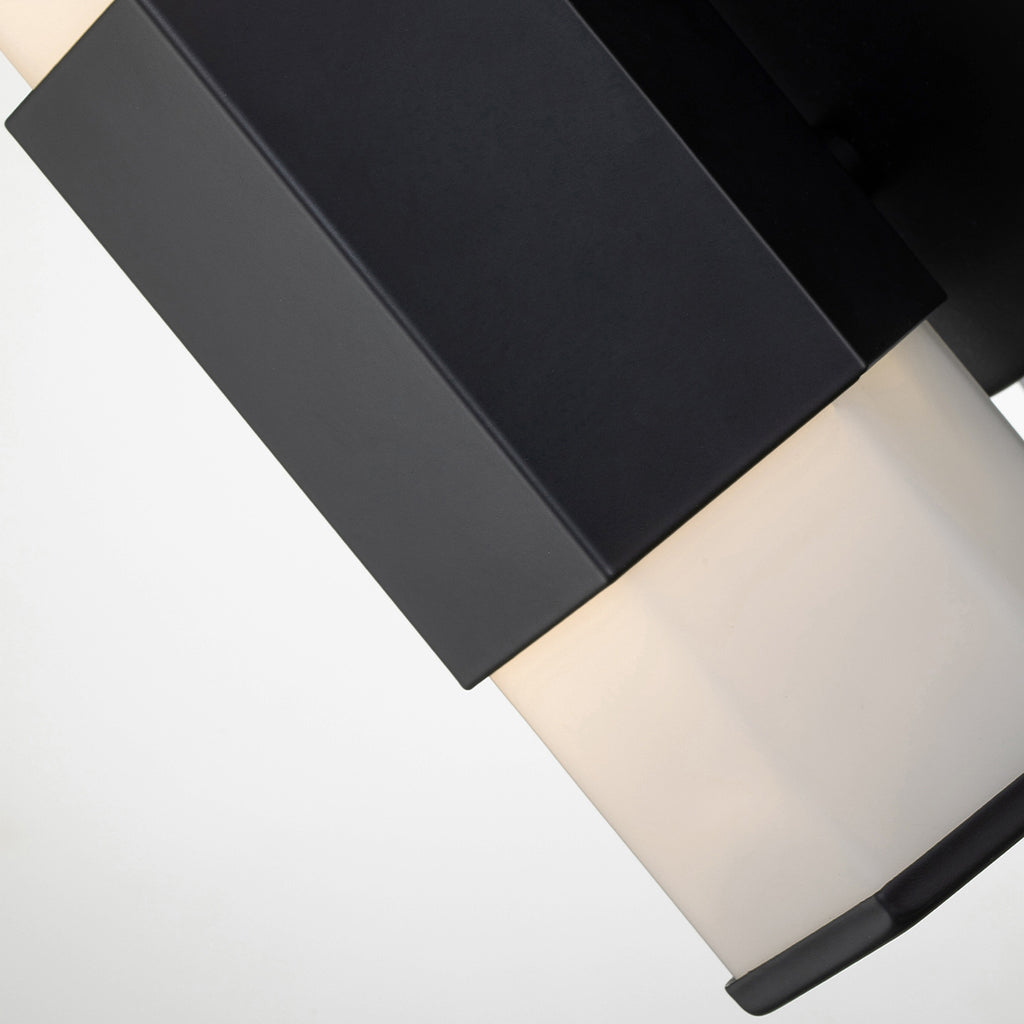 Quintiesse Facet Bathroom Single LED Wall Light in Matte Black