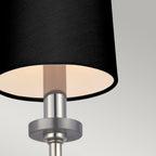 Quintiesse Felixstowe Bathroom Wall Light in Polished Chrome with Black Faux Silk Shade