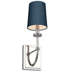 Quintiesse Felixstowe Bathroom Wall Light in Polished Chrome with Breton Faux Silk Shade