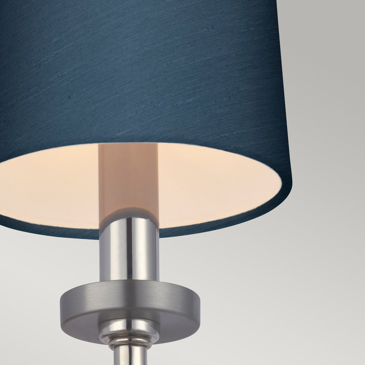 Quintiesse Felixstowe Bathroom Wall Light in Polished Chrome with Breton Faux Silk Shade
