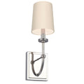 Quintiesse Felixstowe Bathroom Wall Light in Polished Chrome with Scallop Faux Silk Shade