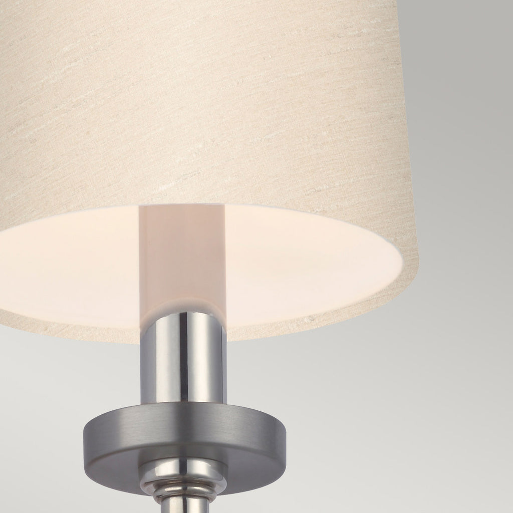 Quintiesse Felixstowe Bathroom Wall Light in Polished Chrome with Scallop Faux Silk Shade