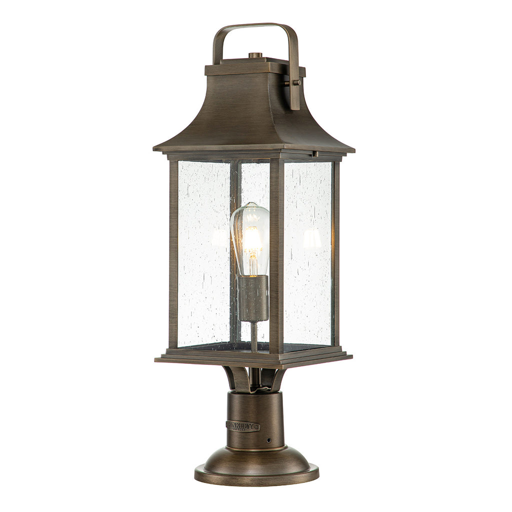 Quintiesse Grant Outdoor Large Pedestal Lantern in Burnished Bronze