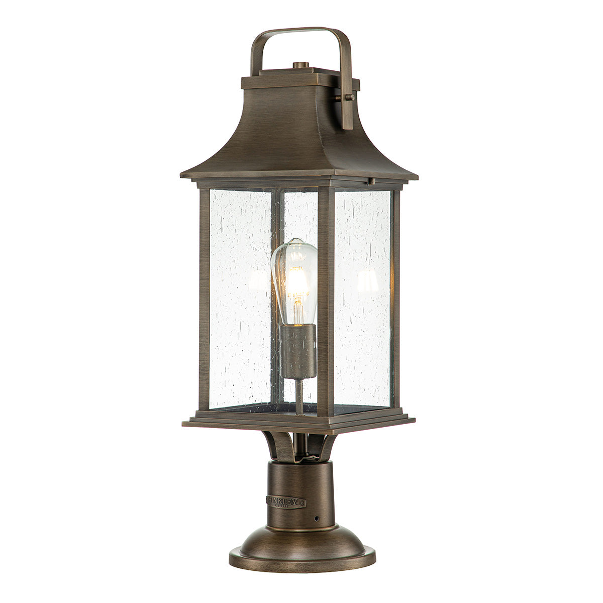 Quintiesse Grant Outdoor Large Pedestal Lantern in Burnished Bronze